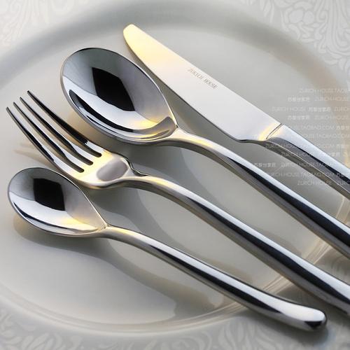 西餐刀叉勺牛排刀叉4件套不锈钢餐具高档法国月光刀叉套装